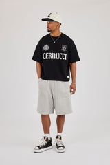 Jersey Jort With Pocket Detail - Grey Marl
