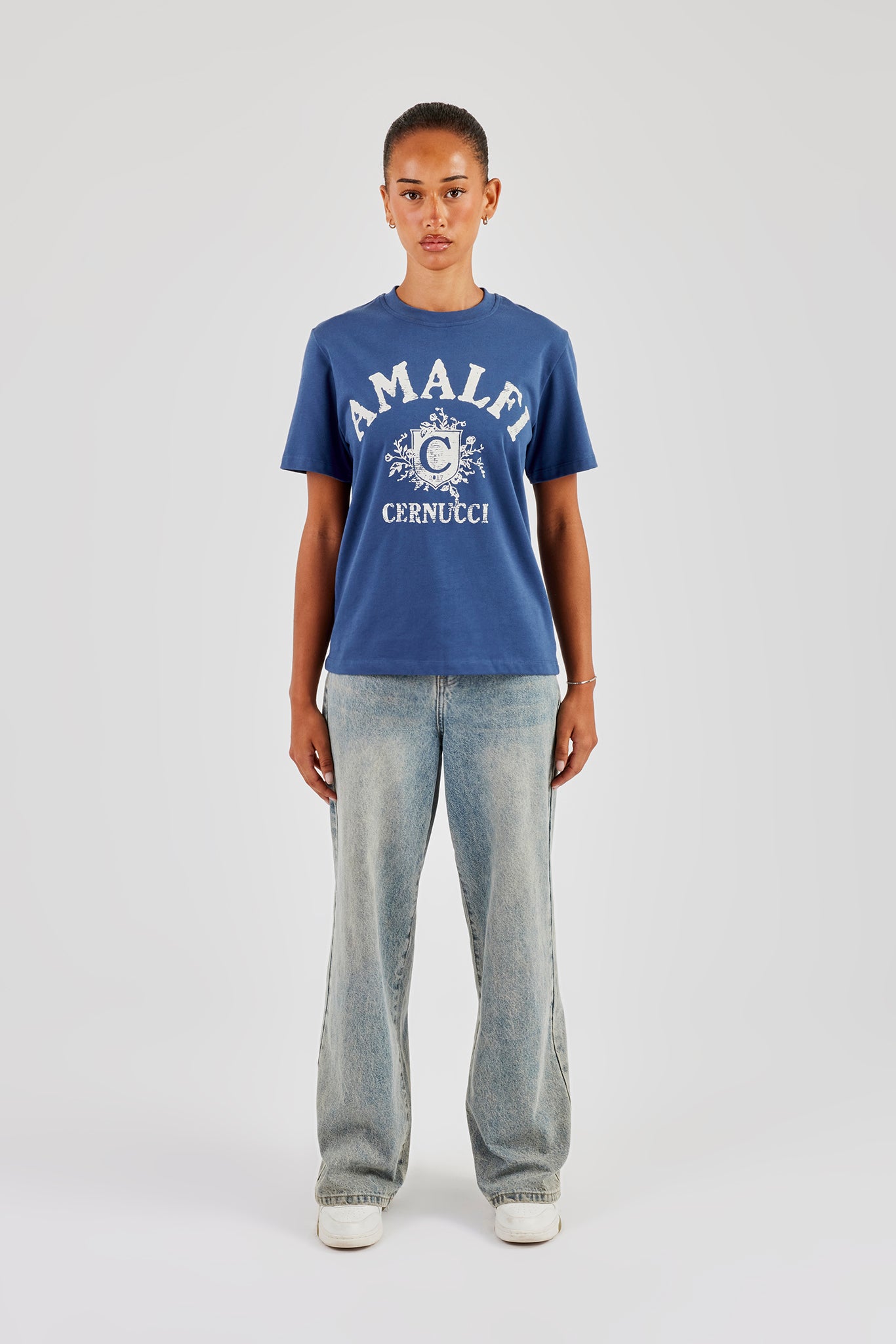 Amalfi Print Regular T-Shirt - Navy Blue