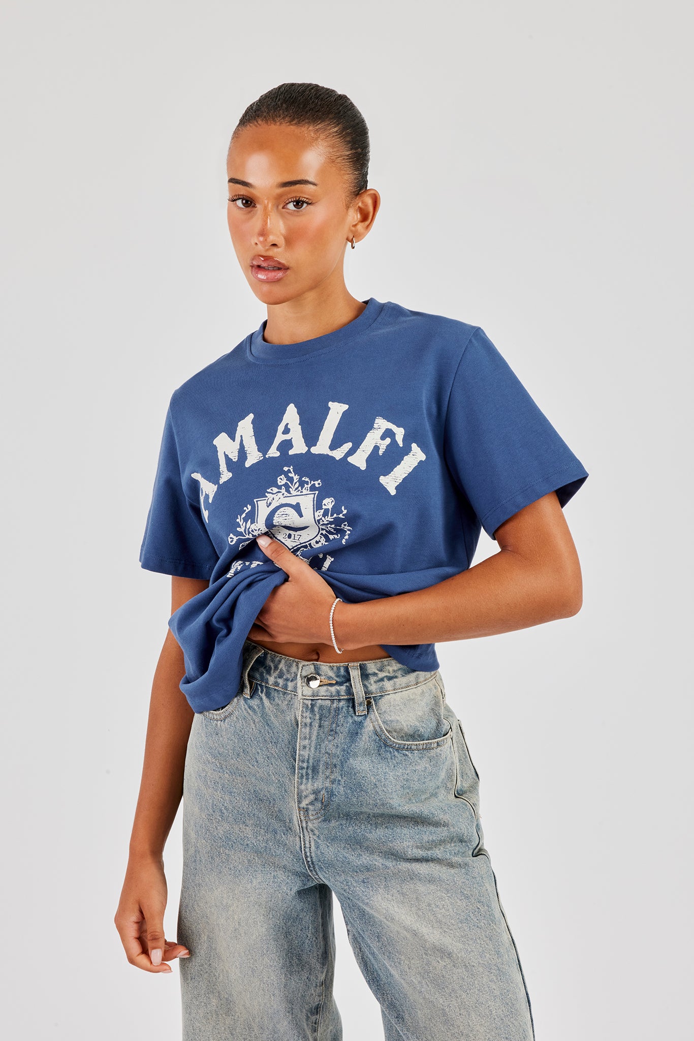 Amalfi Print Regular T-Shirt - Navy Blue