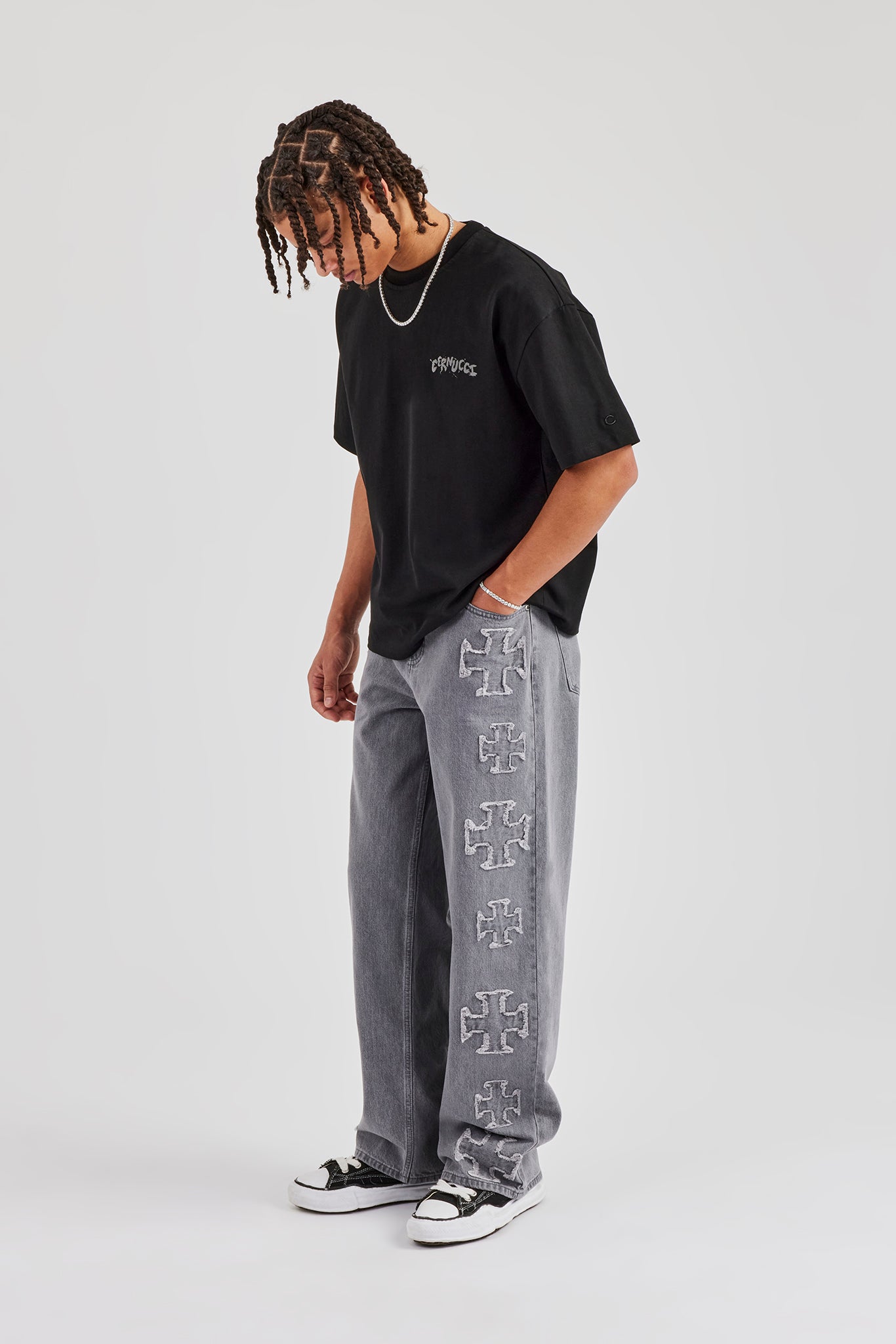 Regular Back Puff Print T-Shirt - Black