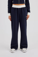 Soft Touch Wide Leg Jogger - Navy Blue