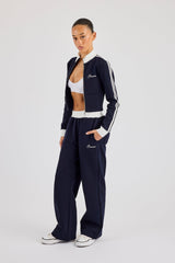 Soft Touch Wide Leg Jogger - Navy Blue