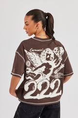 222 Cherub Oversized T-Shirt - Chocolate