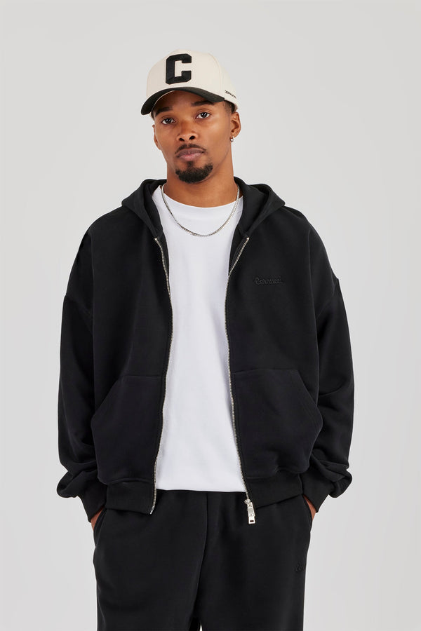 Zip Hoodie - Black