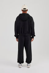 Zip Hoodie & Cuffed Jogger - Black