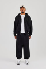 Zip Hoodie & Cuffed Jogger - Black