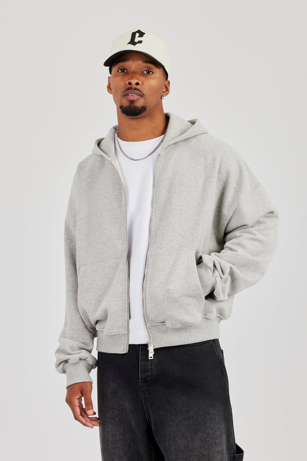 Zip Hoodie - Grey Marl