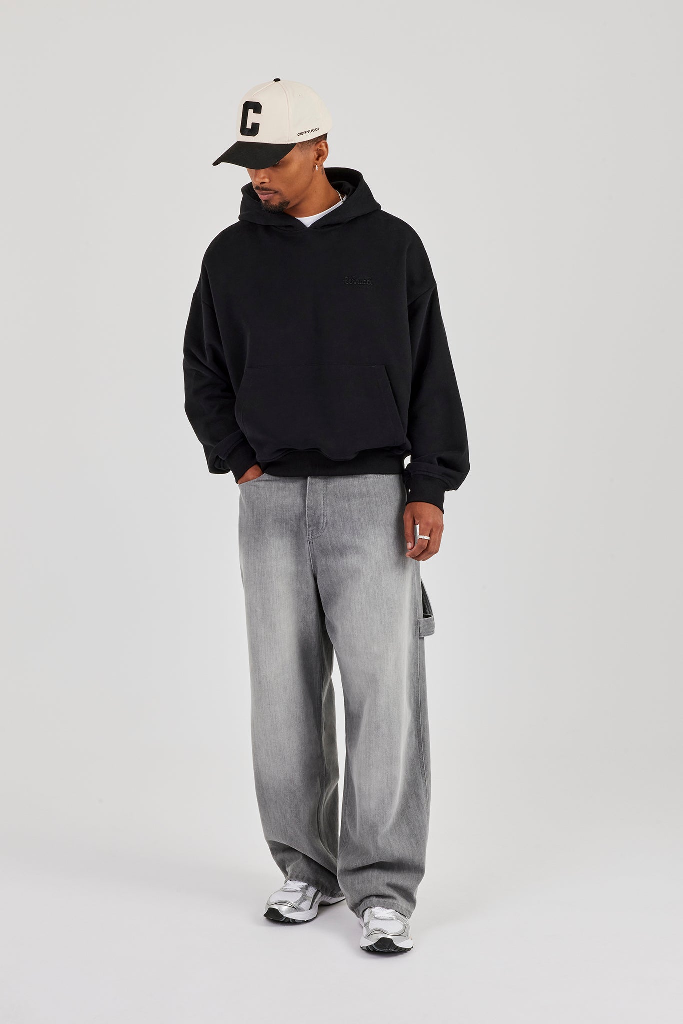 Super Baggy Carpenter Detail Jeans - Washed Grey | Mens Denim Super Baggy Carpenter Detail Jeans - Washed Grey | Mens Denim