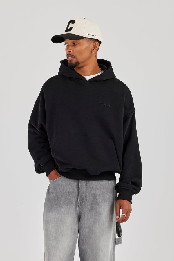 Mens Boxy Hoodie - Black