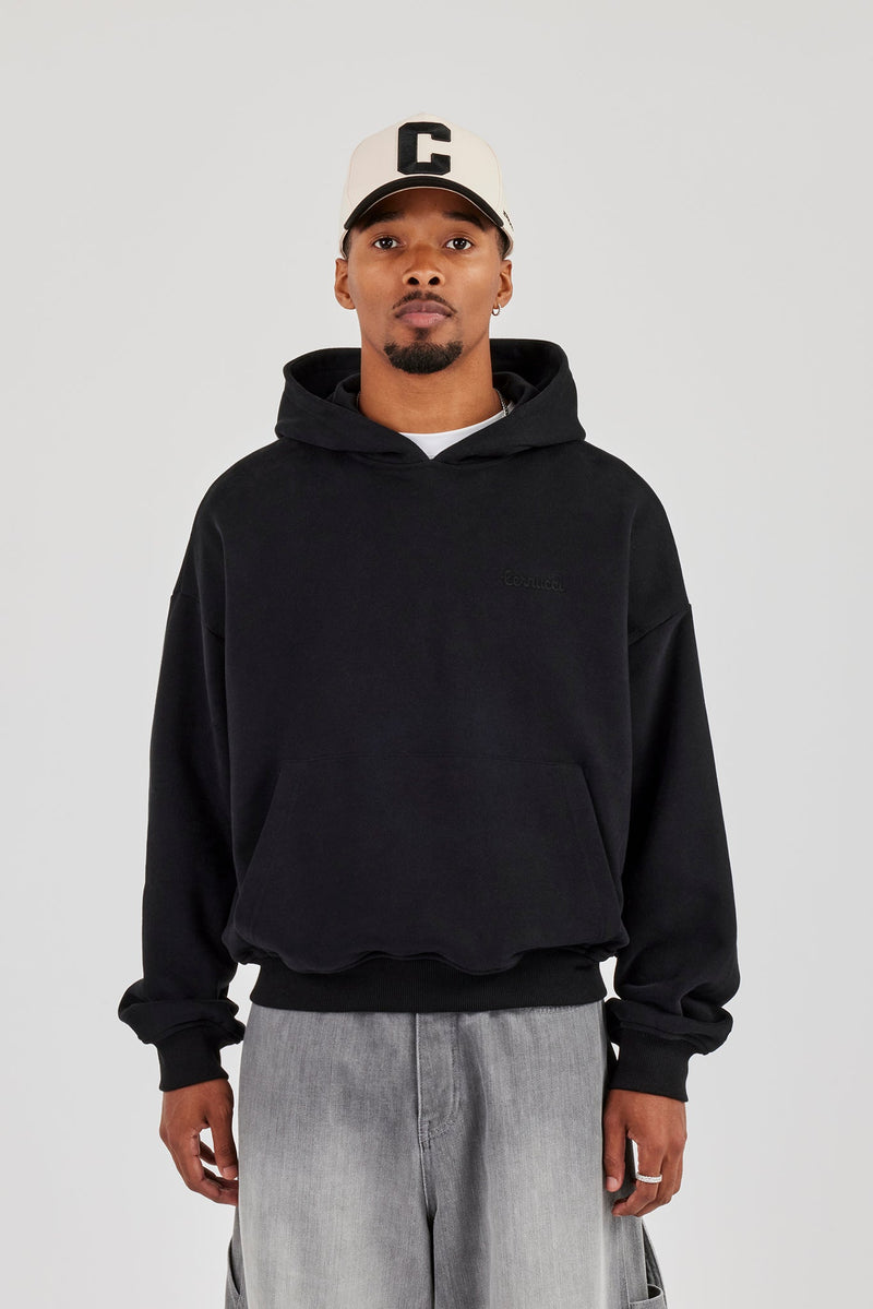 Mens Boxy Hoodie - Black