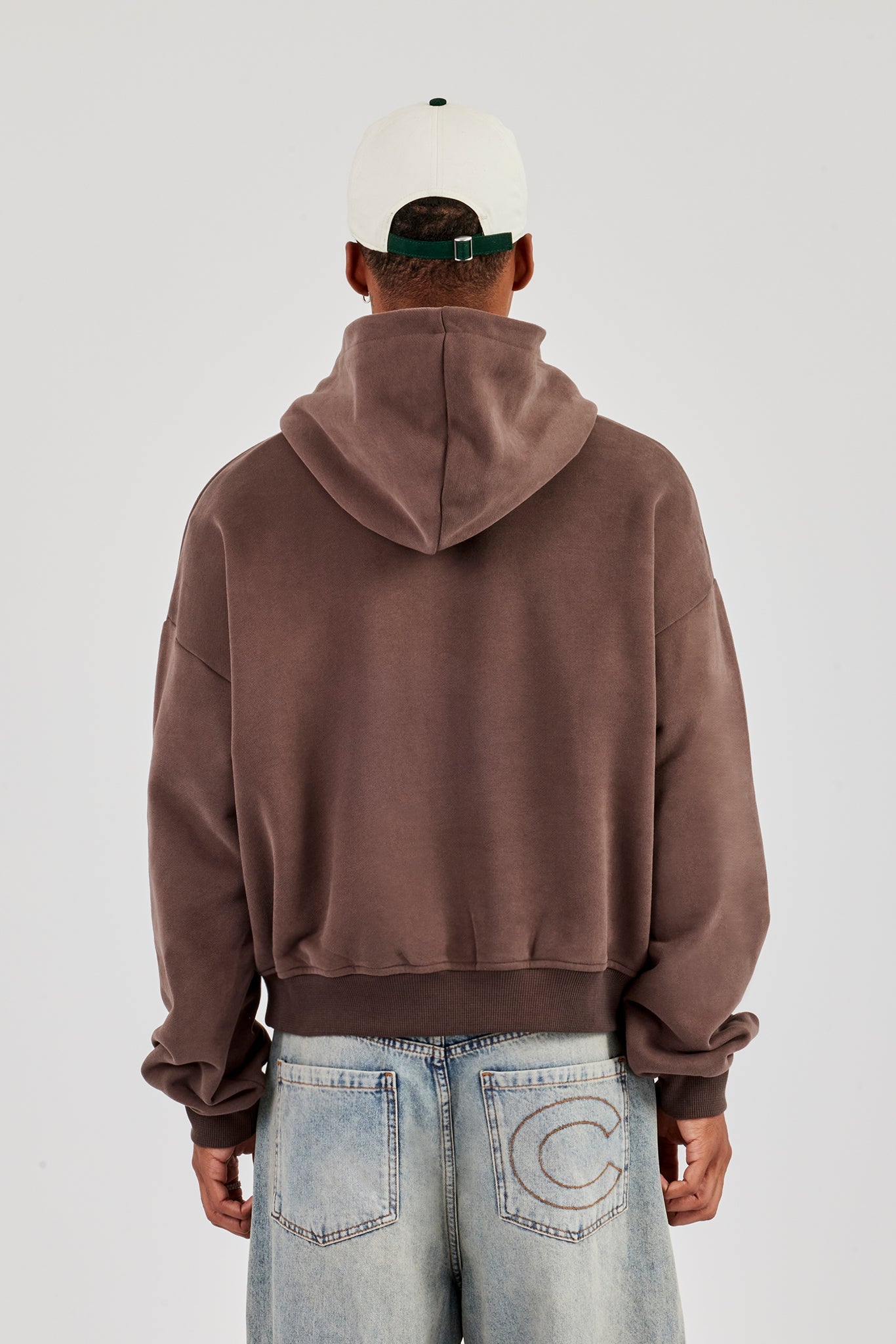 Mens Boxy Hoodie - Coffee