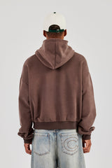 Mens Boxy Hoodie - Coffee