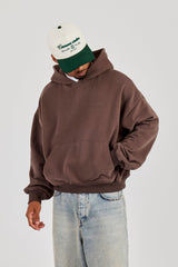 Mens Boxy Hoodie - Coffee