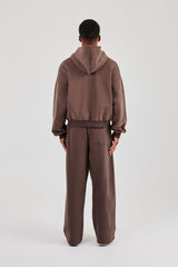 Boxy Hoodie & Baggy Fit Jogger - Coffee