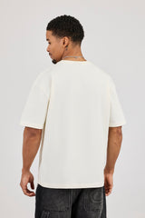 Regular Logo Motif Stitch T-Shirt - Off White