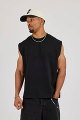 Logo Embroidered Tank - Black