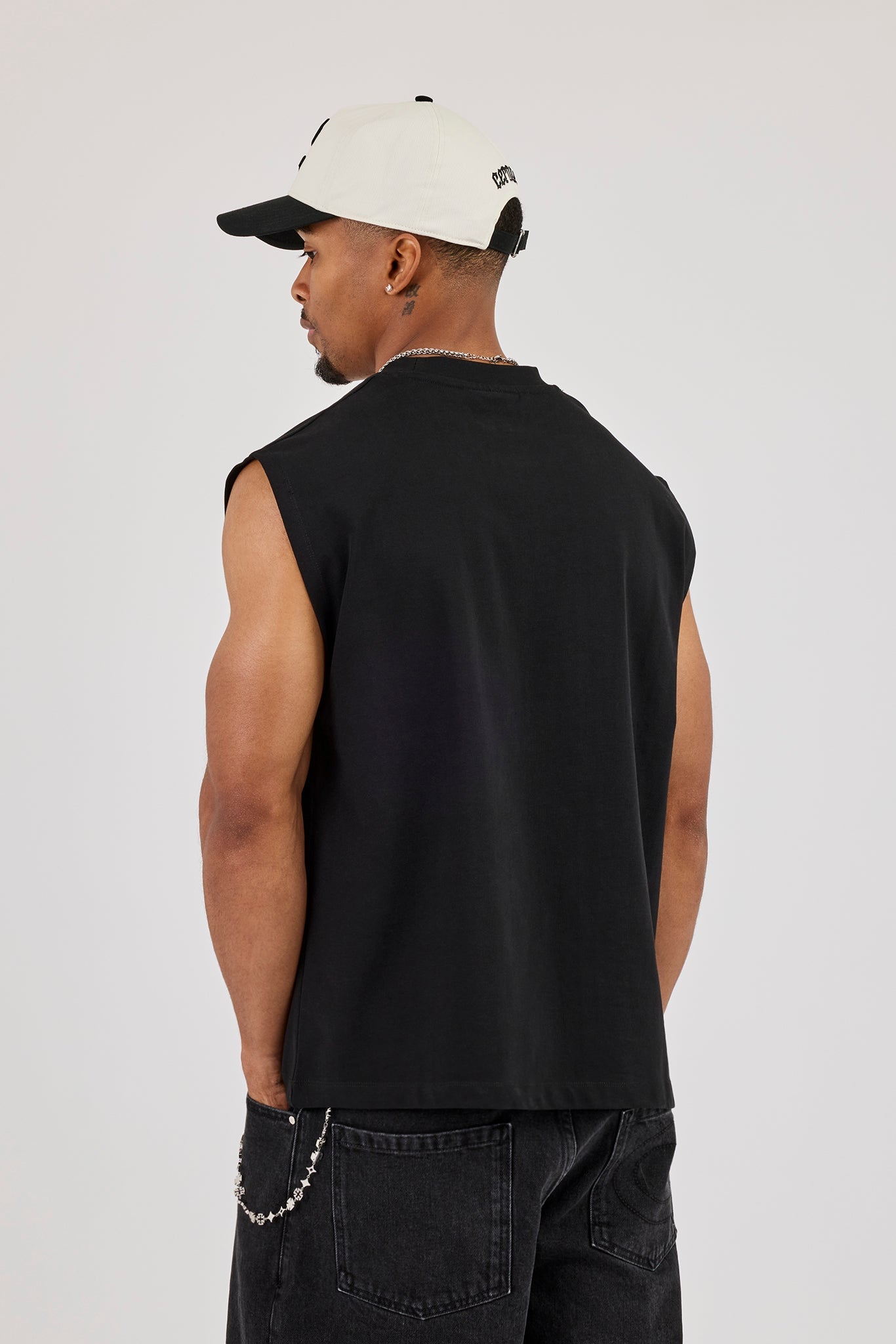 Logo Embroidered Tank - Black