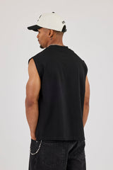 Logo Embroidered Tank - Black