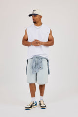 Logo Embroidered Tank - White