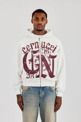 CN17 Boxy Zip Through Hoodie - Off White
