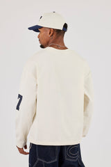 Long Sleeve 17 Jersey Football Top - Off White