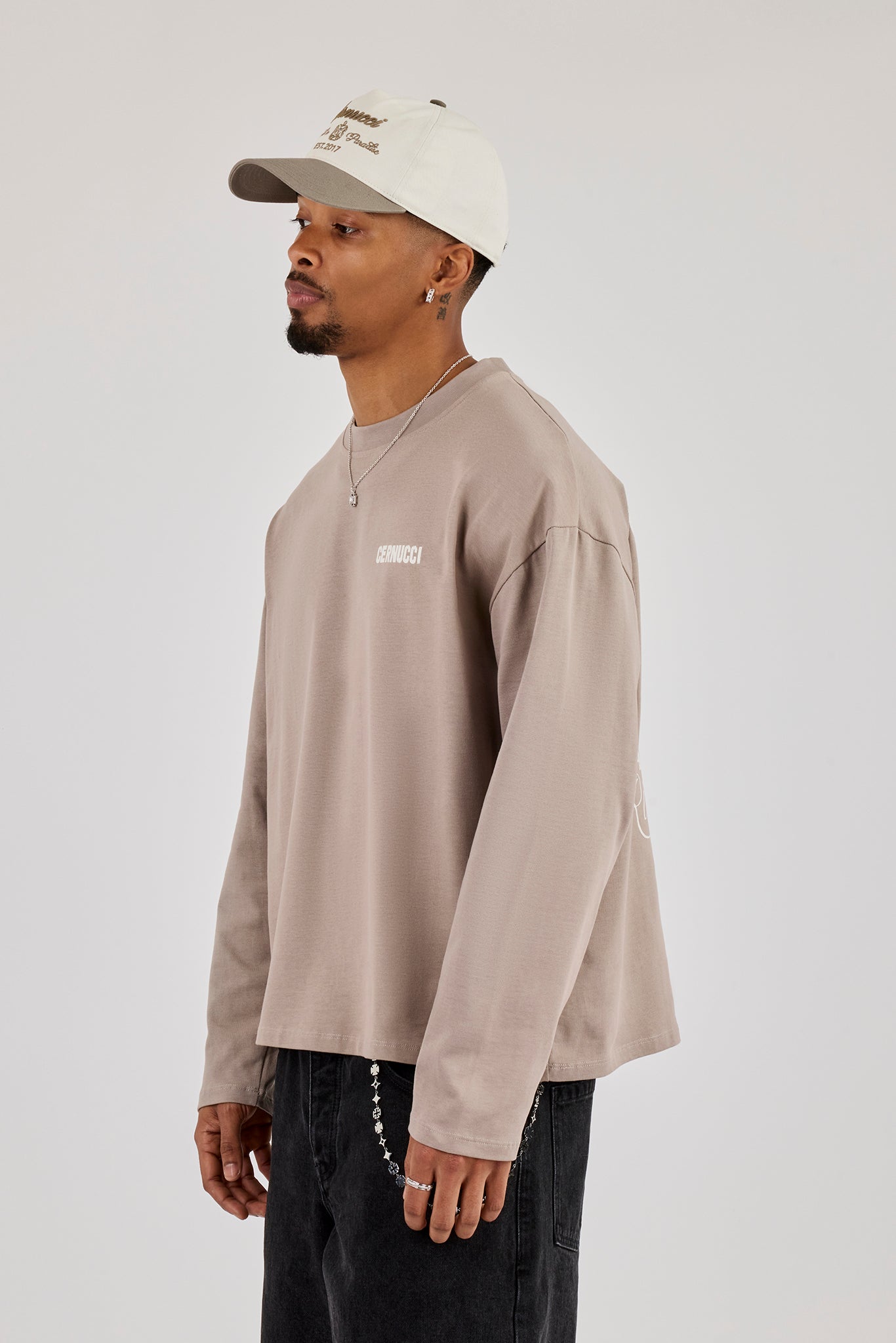 Long Sleeve Rio Diamond Graphic T-Shirt - Stone