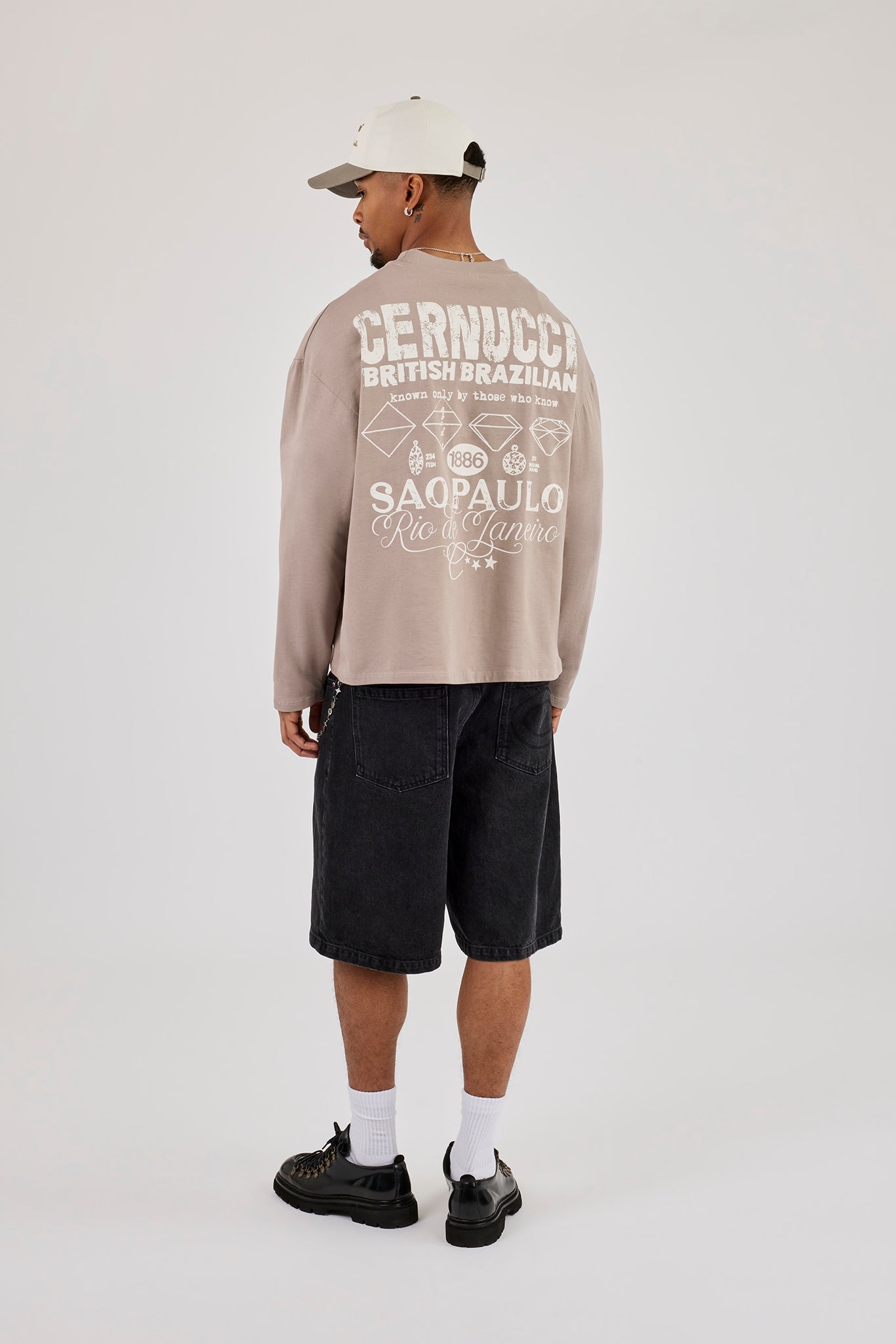 Long Sleeve Rio Diamond Graphic T-Shirt - Stone