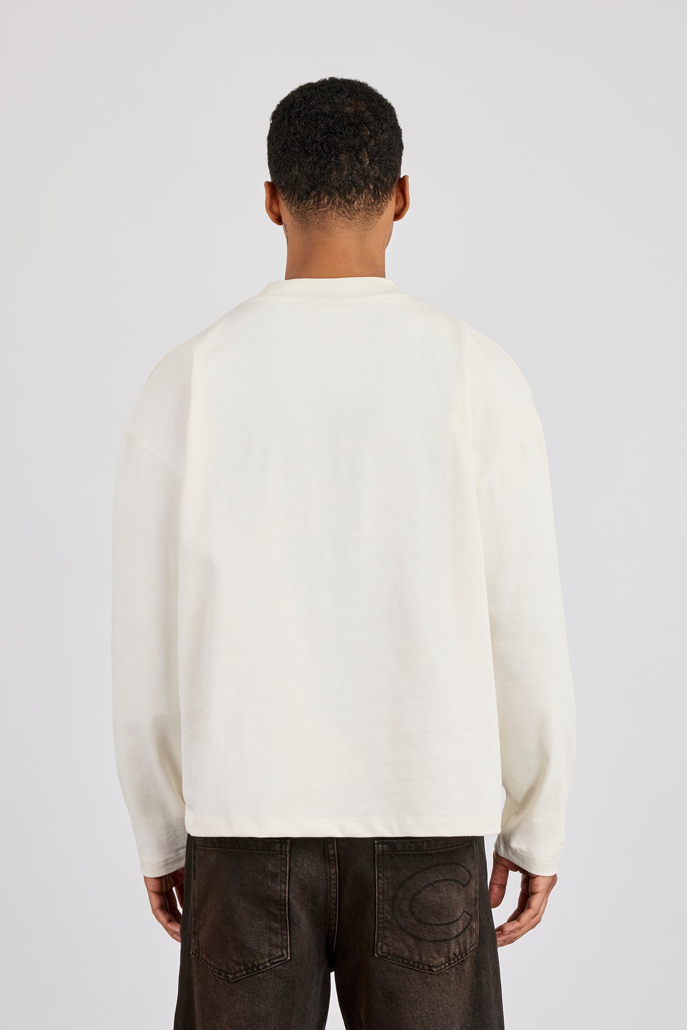 Long Sleeve Cernucci Studios Chain T-Shirt - Off White