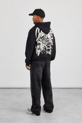 Cernucci Cherub Zip Through Boxy Hoodie - Black