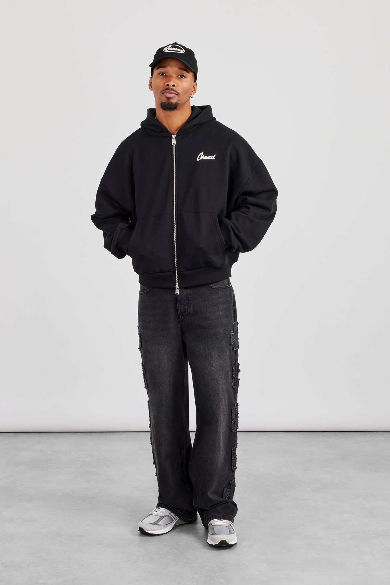 Denim Applique C86 Baggy Jean - Washed Black | Mens Denim | Shop