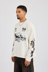 Long Sleeve Cernucci 2017 Graphic T-Shirt - Off White