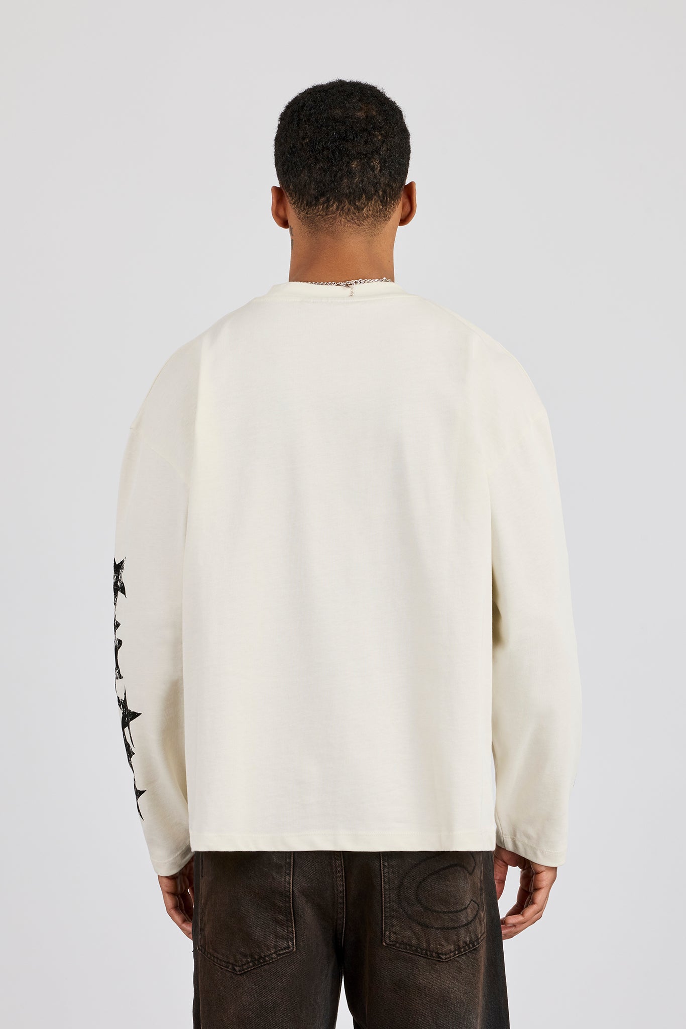 Long Sleeve Cernucci 2017 Graphic T-Shirt - Off White | Mens Tees
