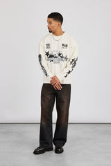 Long Sleeve Cernucci 2017 Graphic T-Shirt - Off White