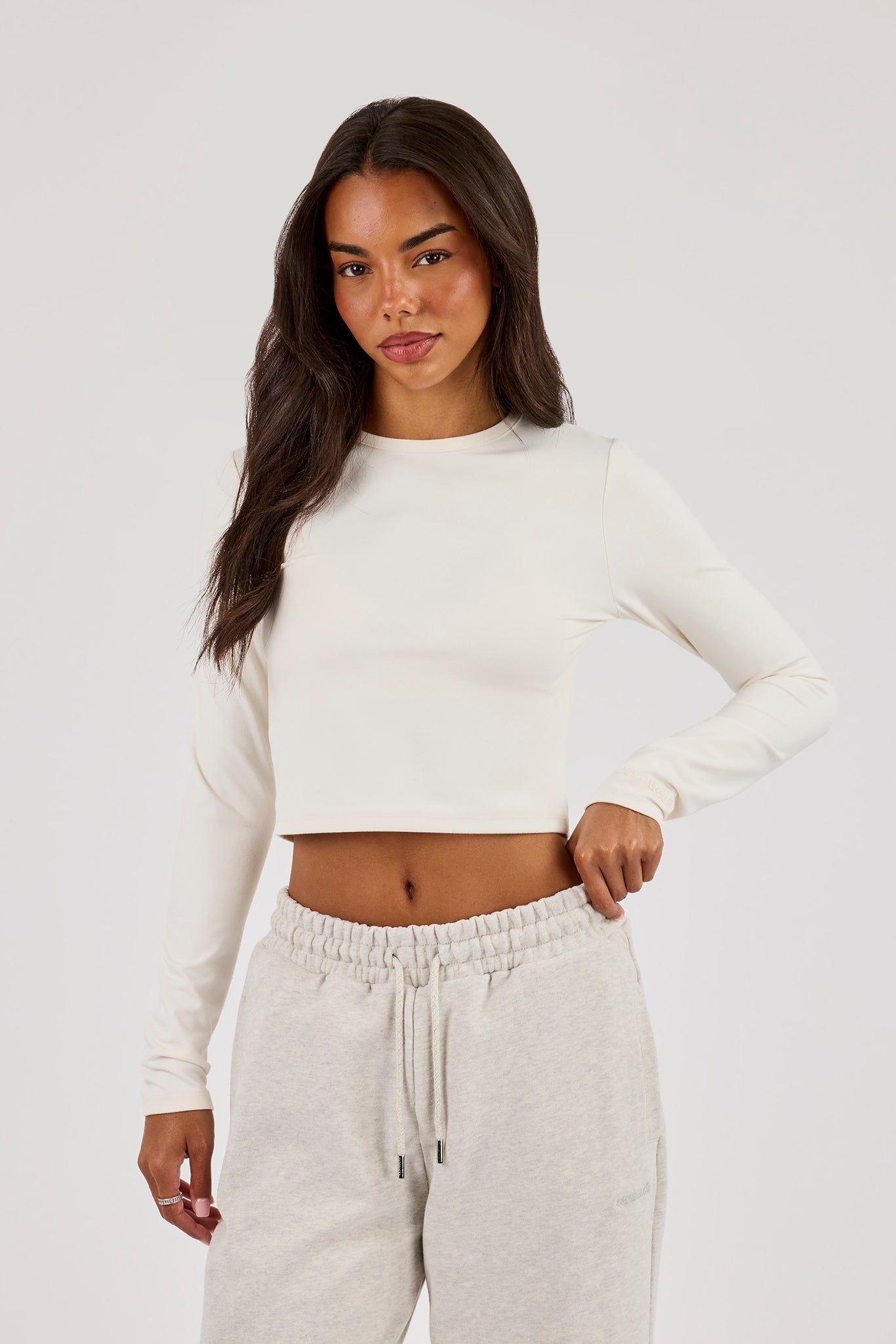 Peached Long Sleeve Top - Off White