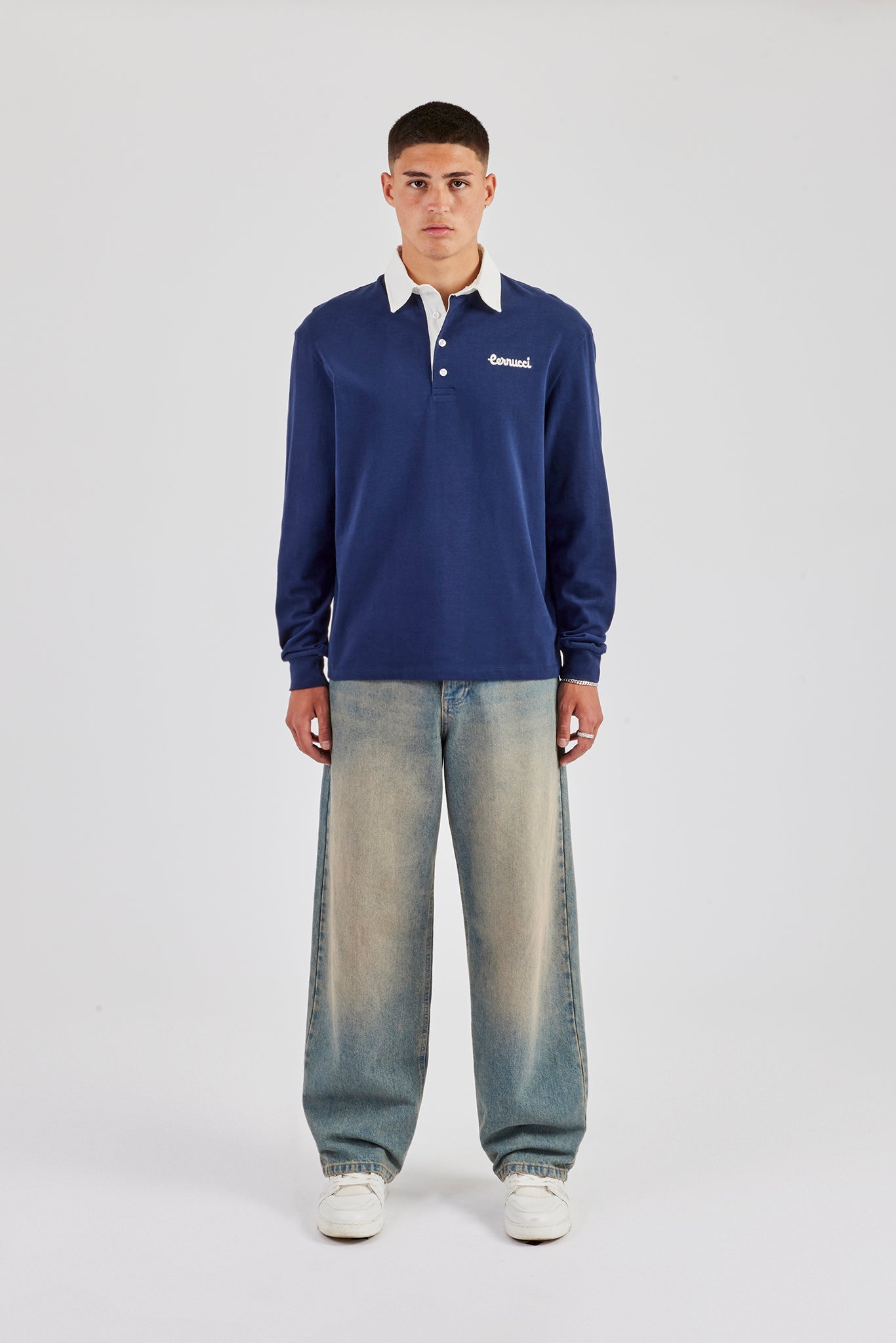 Rugby Polo Top - Navy Blue