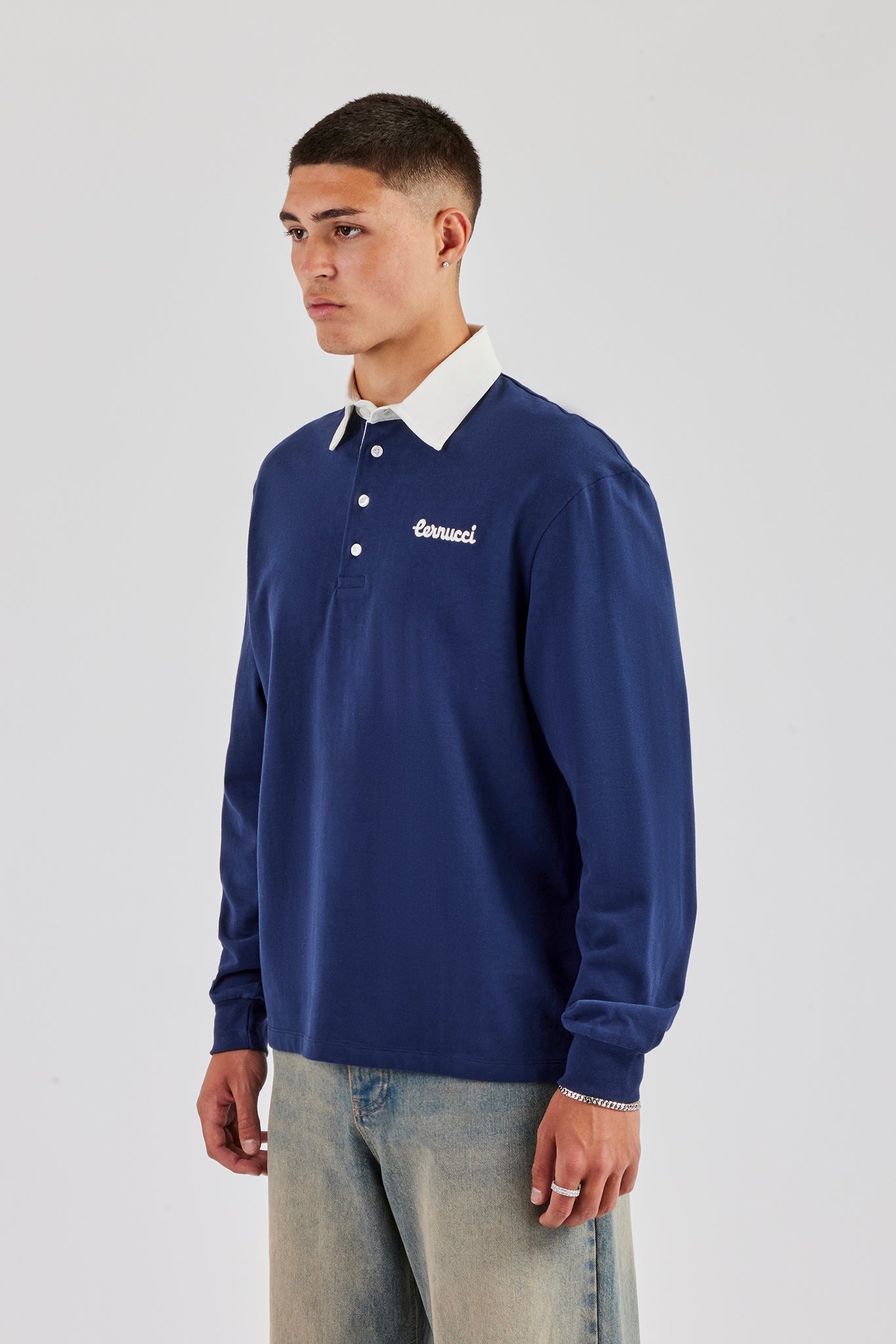 Rugby Polo Top - Navy Blue