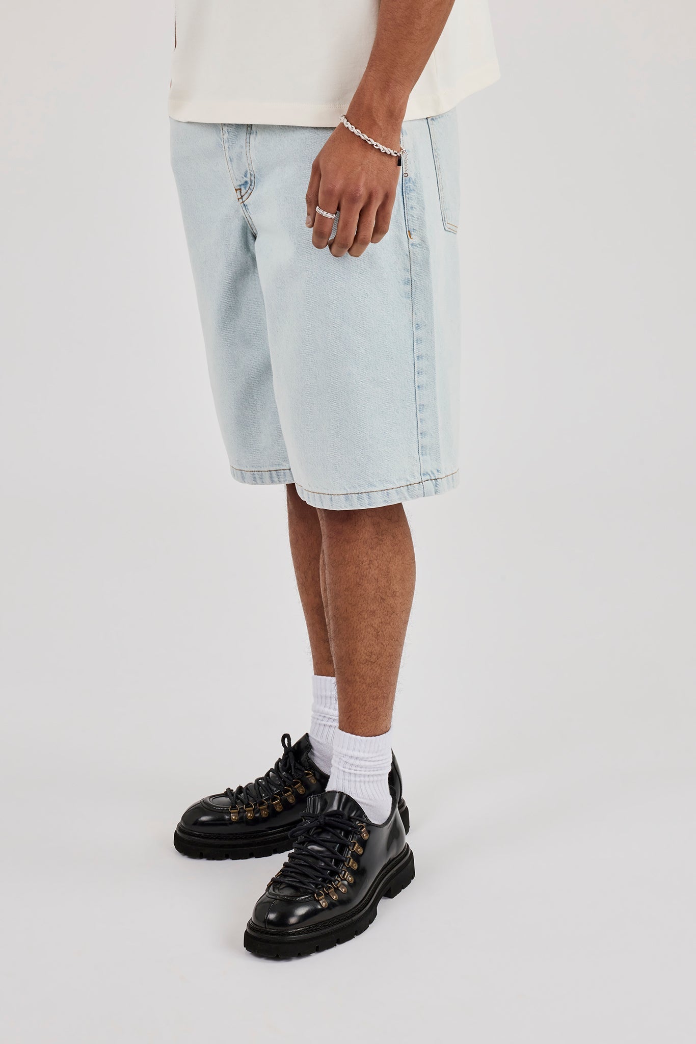 Denim Bermuda Jorts - Bleach Wash