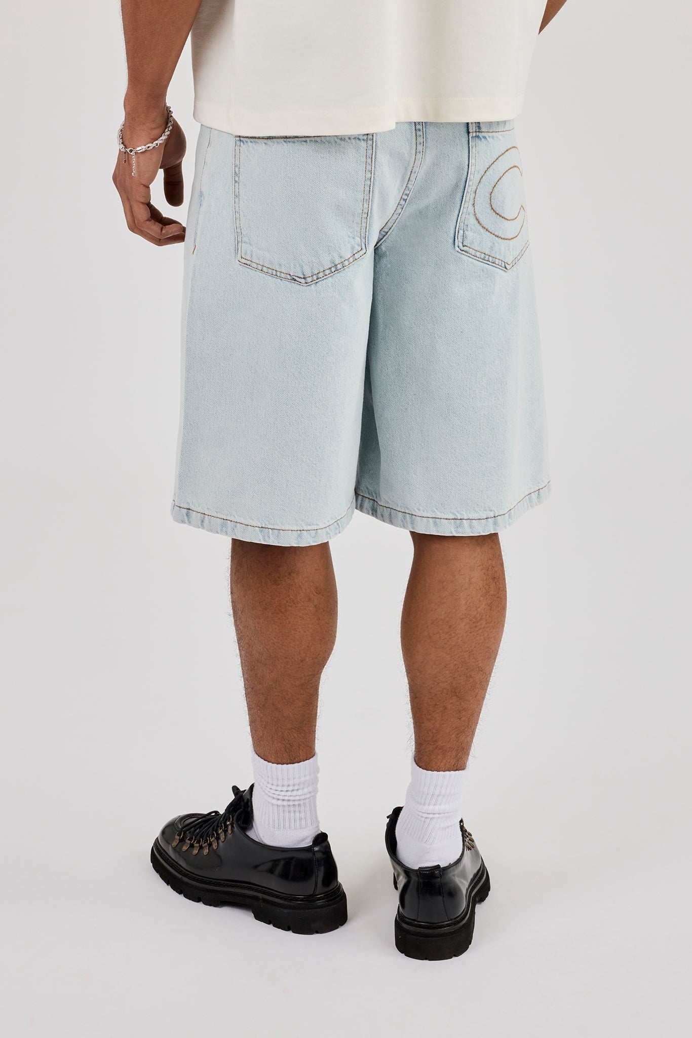 Denim Bermuda Jorts - Bleach Wash