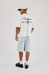 Cernucci Diamonds Embroidered Boxy T-Shirt - Off White