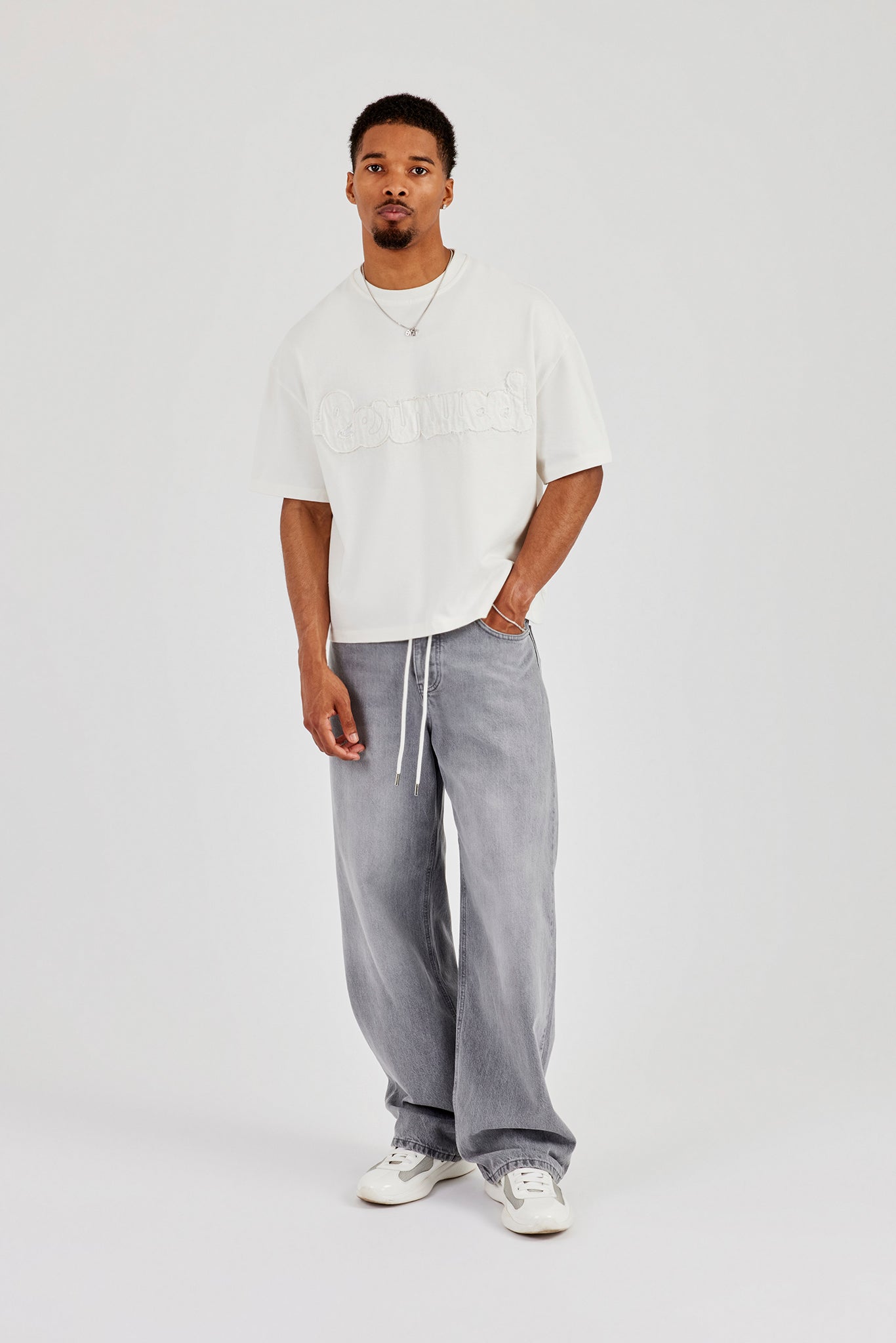 Baggy Waistband Jean - Washed Grey