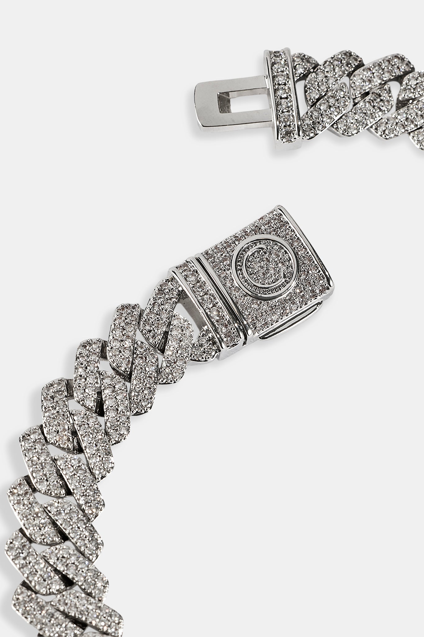 Iced Prong Cuban Bracelet - 10mm - White