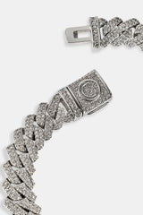 Iced Prong Cuban Bracelet - 10mm - White
