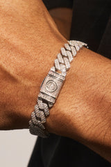 Iced Prong Cuban Bracelet - 10mm - White
