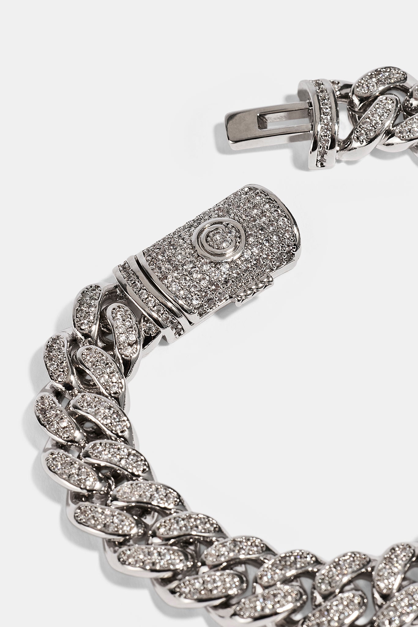 Iced Cuban Link Bracelet - 12mm - White