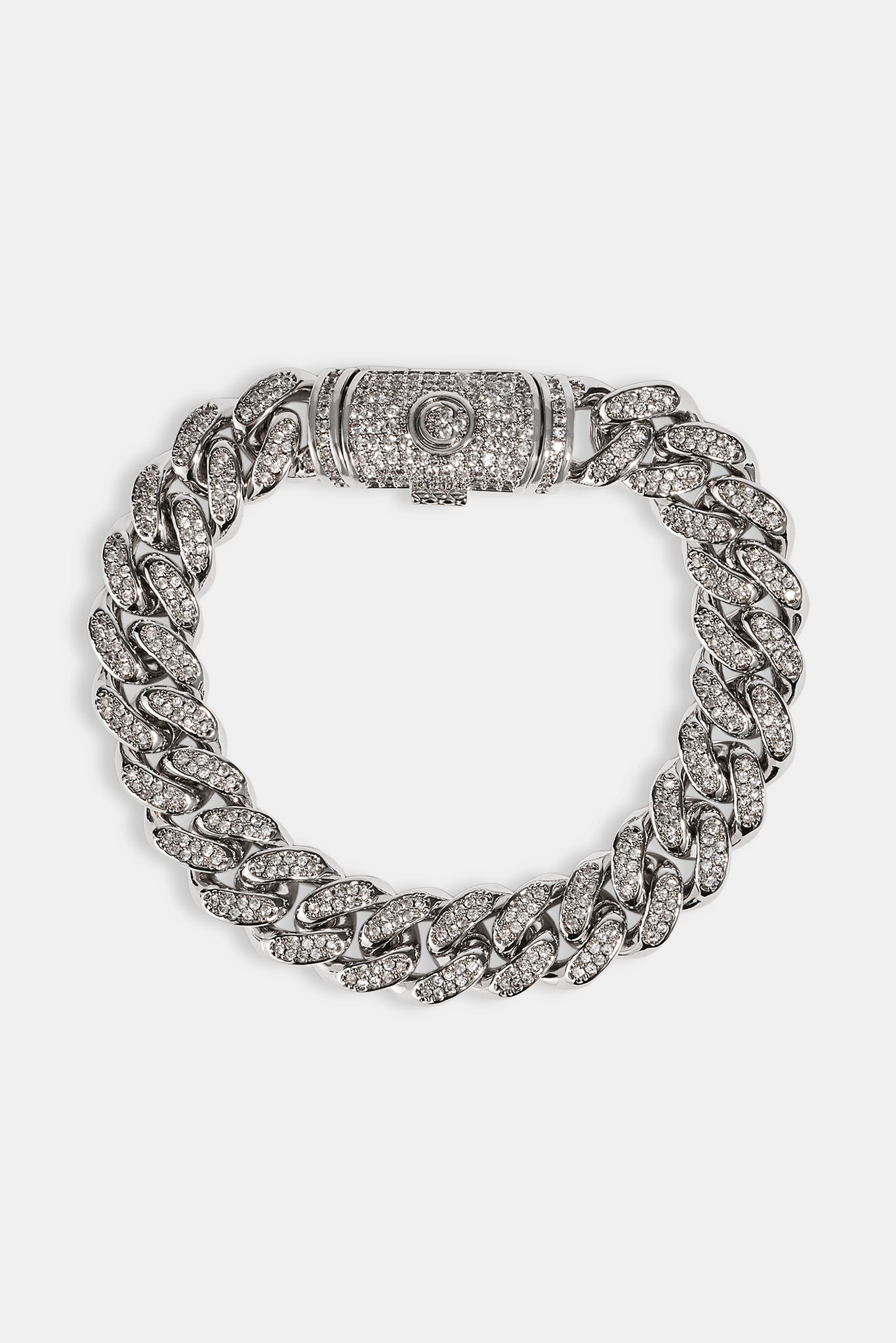 Iced Cuban Link Bracelet - 12mm - White