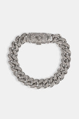 Iced Cuban Link Bracelet - 12mm - White