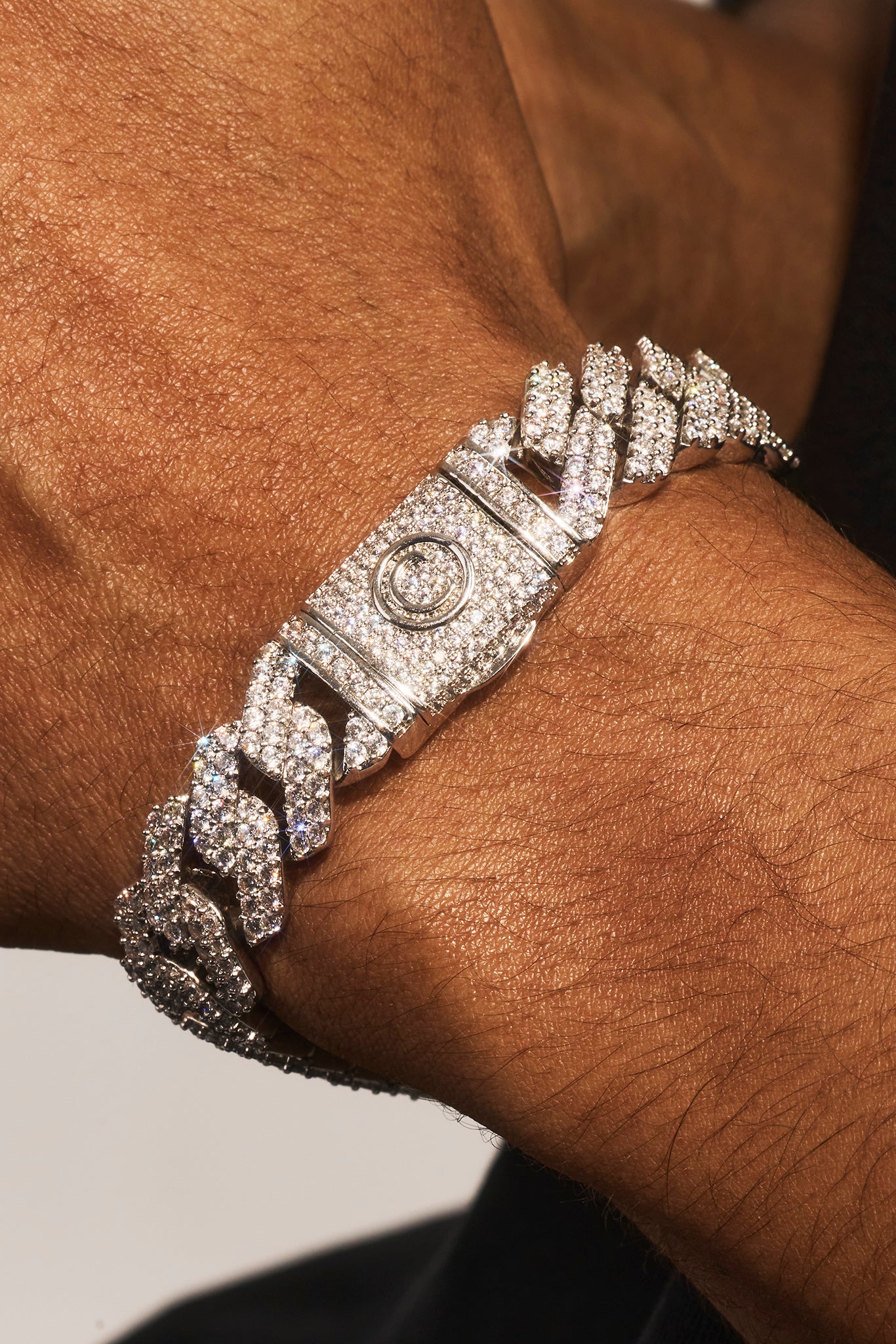 Iced Prong Cuban Bracelet - 14mm - White
