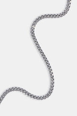 Compass Pendant & 5mm Miami Cuban Necklace - White