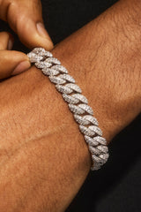 Iced Cuban Chain & Bracelet Set - 8mm - White