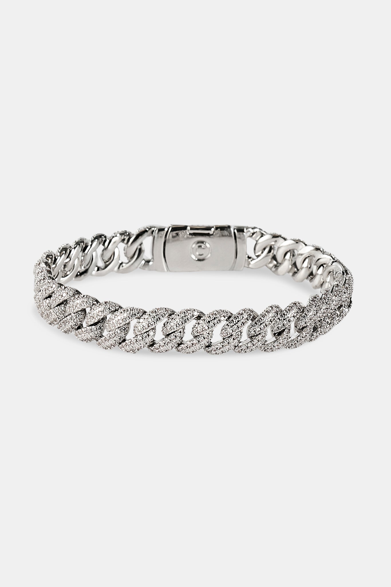 Iced Cuban Chain & Bracelet Set - 8mm - White
